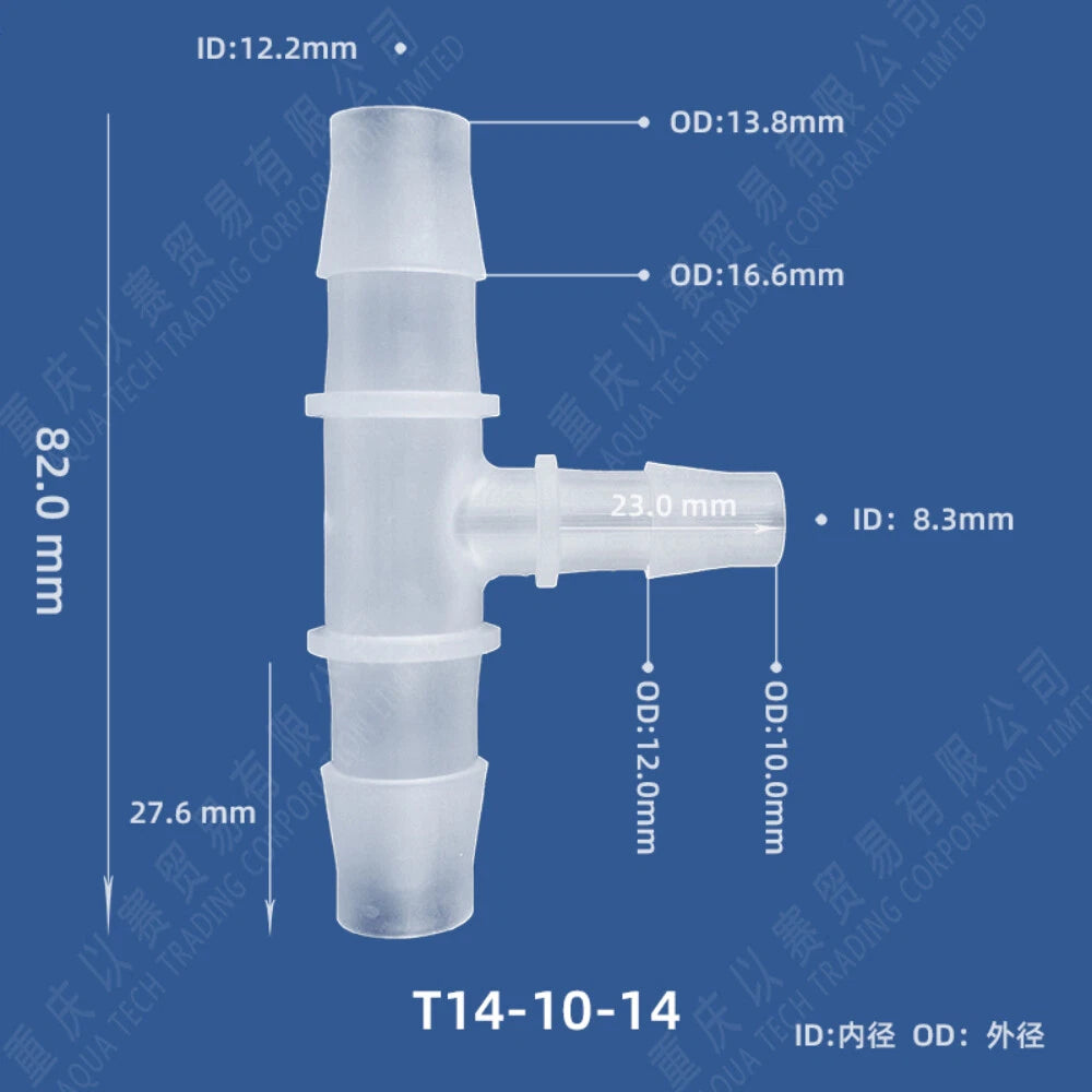 T-Type Barbed Hose Fitting — 3-Way Plastic Tee Connector for Tubing & Irrigation