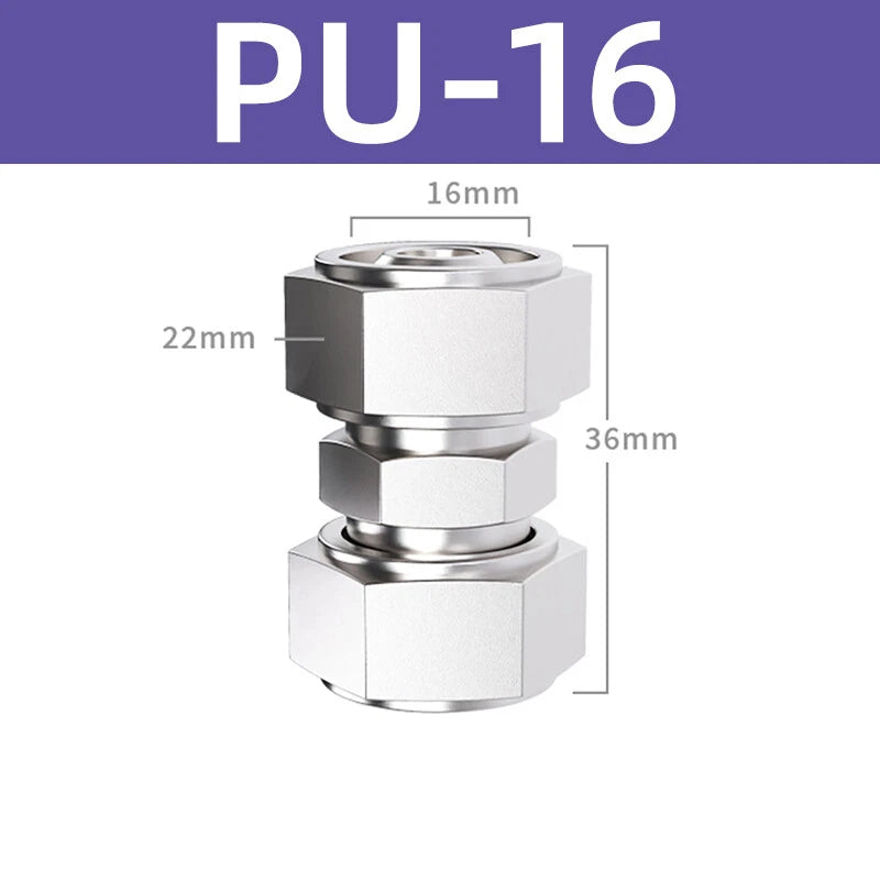 Stainless Steel Compression Coupling Fittings for Pipe — 4mm to 16mm