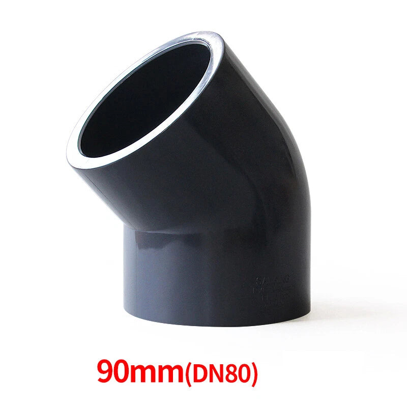 Black PVC Pipe 45° Elbow Plumbing Fittings Connector Coupling Water 20-110mm