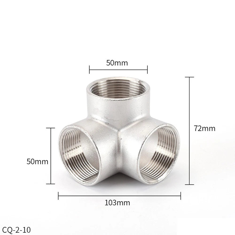 BSP Female 3-Way Tee Pipe Fitting – Stainless Steel 90° Corner Elbow