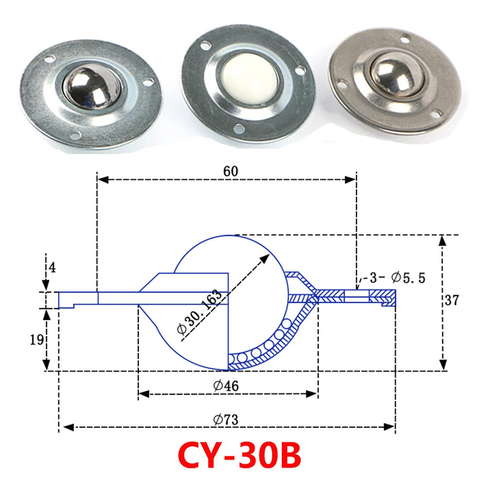 Ball Transfer Bearing Unit Bearing Casters Conveyor Roller Universal Flange Base