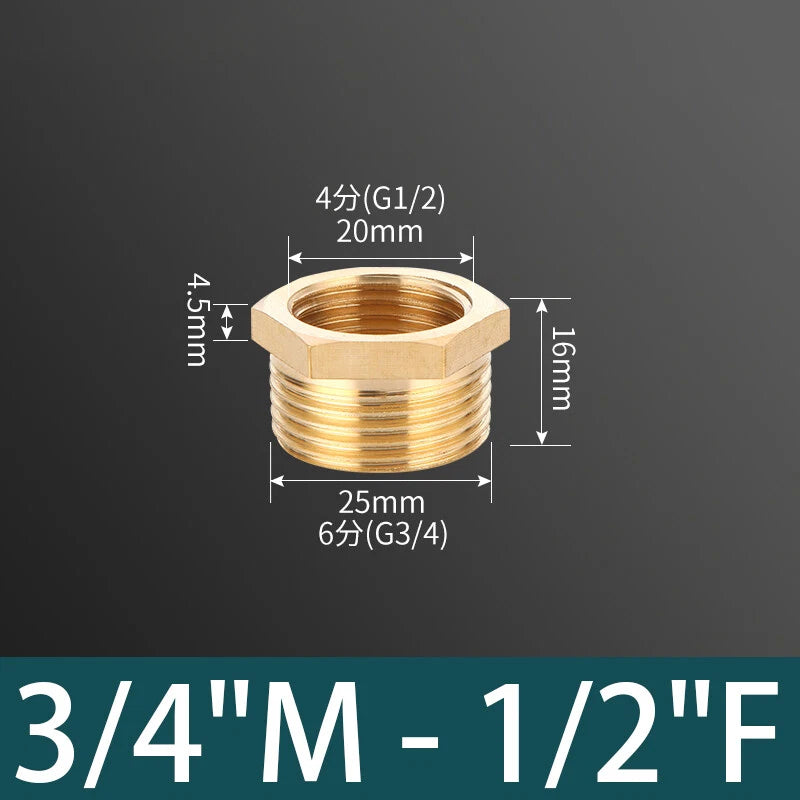 BSP Brass Reducing Hexagon Bush — Male to Female Thread Fittings (1/4" to 1")