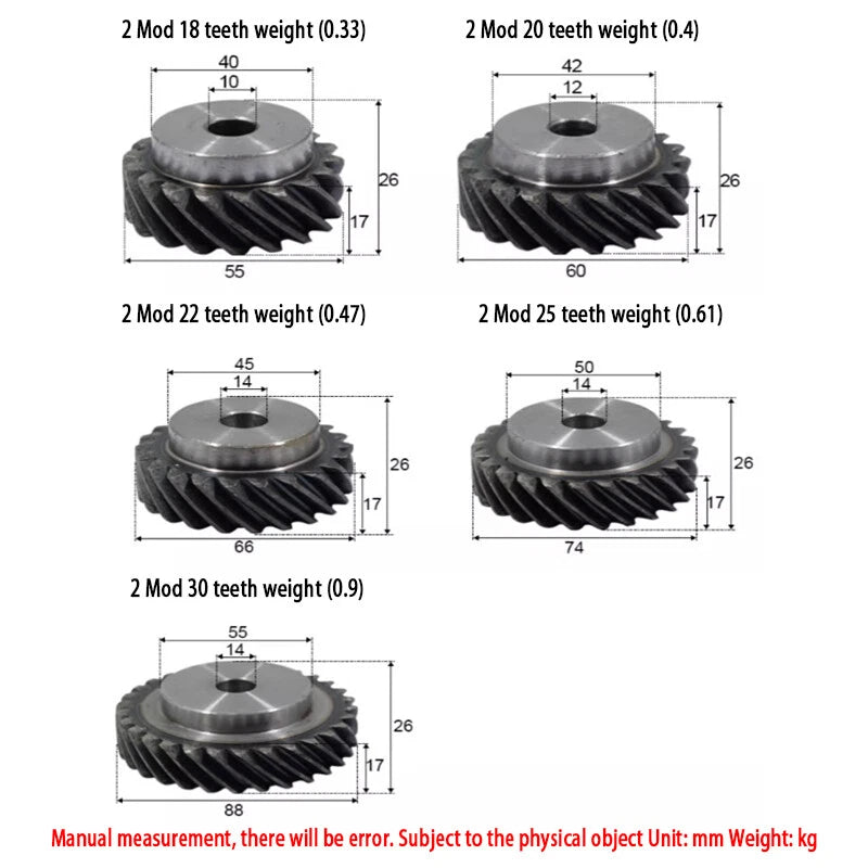 1/2/3 Mod Helical Gear With Step 45° Left Right Spiral Motor Transmission Gear