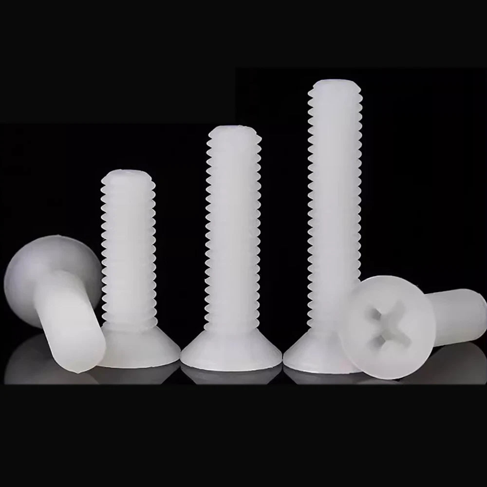 Nylon Phillips Machine Screws – Pan / Countersunk Head, Metric M3 M4, Electrical Insulating