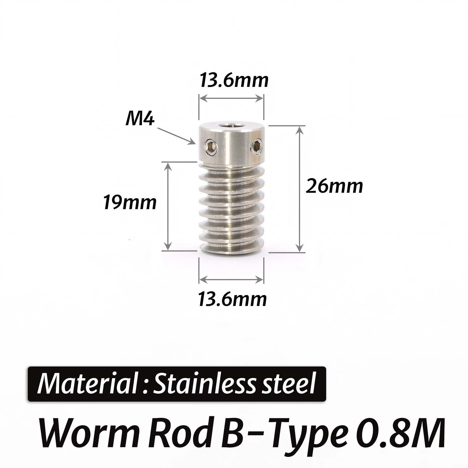 0.8 Module 1:20-60 Reduction Ratio Gear Copper Worm Wheel Gear & Worm Gear Shaft