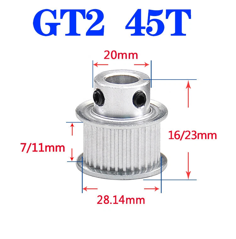 GT2 35T 35T 40T 42T 45T Timing Belt Smooth Tooth Drive Pulley-Synchronous Belt