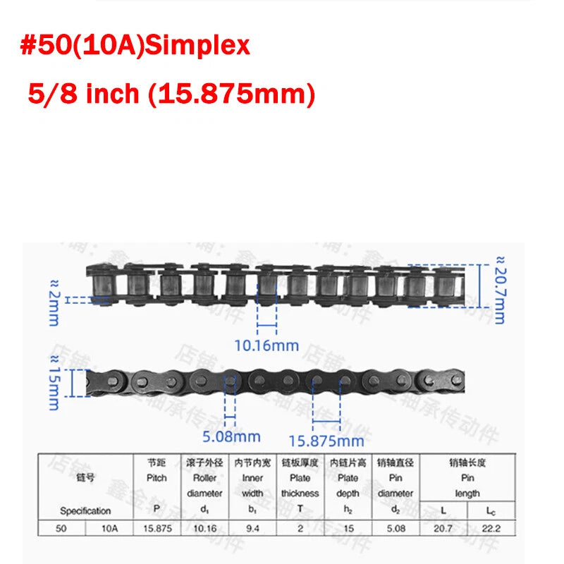 Simplex/Duplex Roller Chain 04C, 06B, 08B, 10A,12A Industrial Transmission Chain