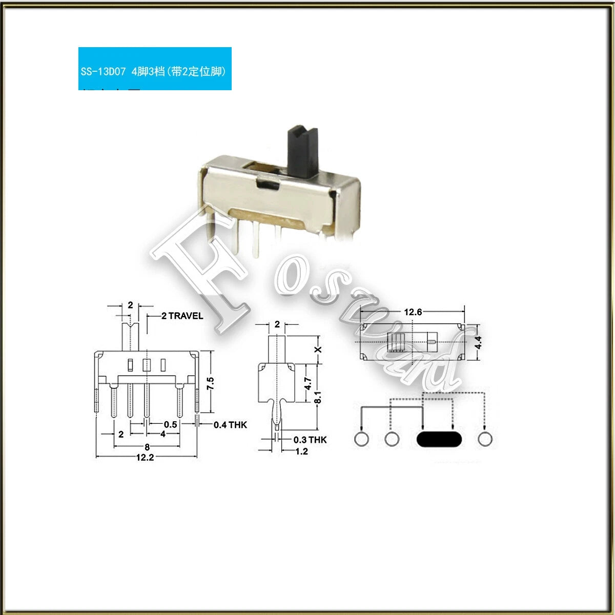 Mini Slide Switch SPDT 2/3-Position — 3/4/6 Pin PCB Micro Toggle Switch