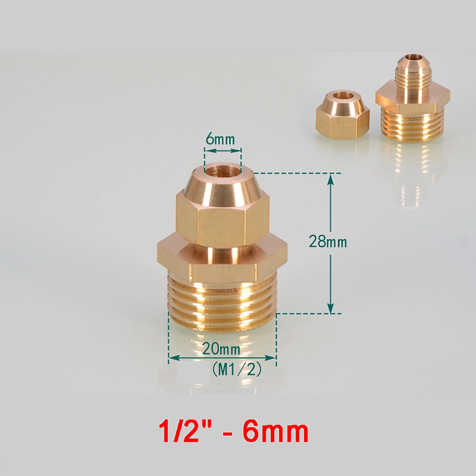Brass Straight Flare Tube Connector Fittings — 1/8" to 1/2" × 6mm–12mm