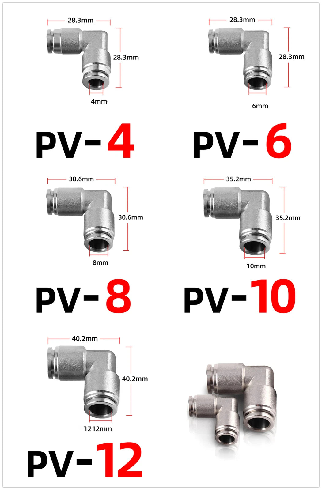 Pneumatic Push-In Fittings — Stainless Steel Hose Connectors (Straight, T, Y, L, Bulkhead & More)