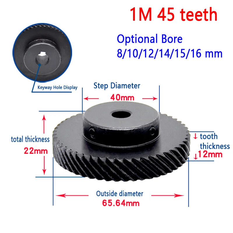 1 Module Helical Gear With Step 45°Left-Right Spiral Motor Transmission Gear