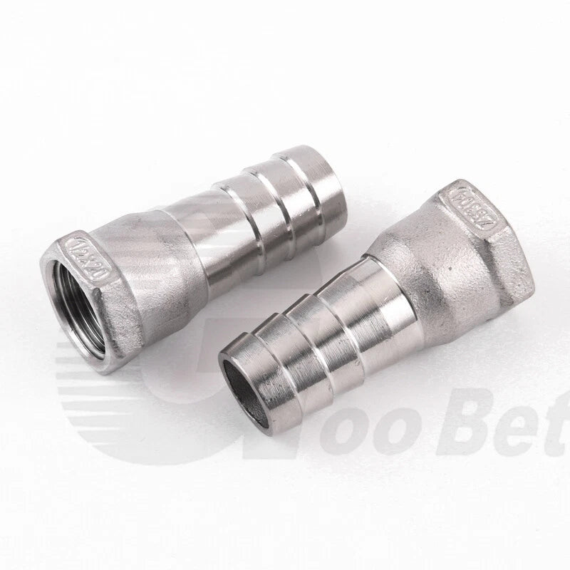 BSP Female Thread Barb Hose Tail Joiner — Stainless Steel Connector, 1/4" to 2"