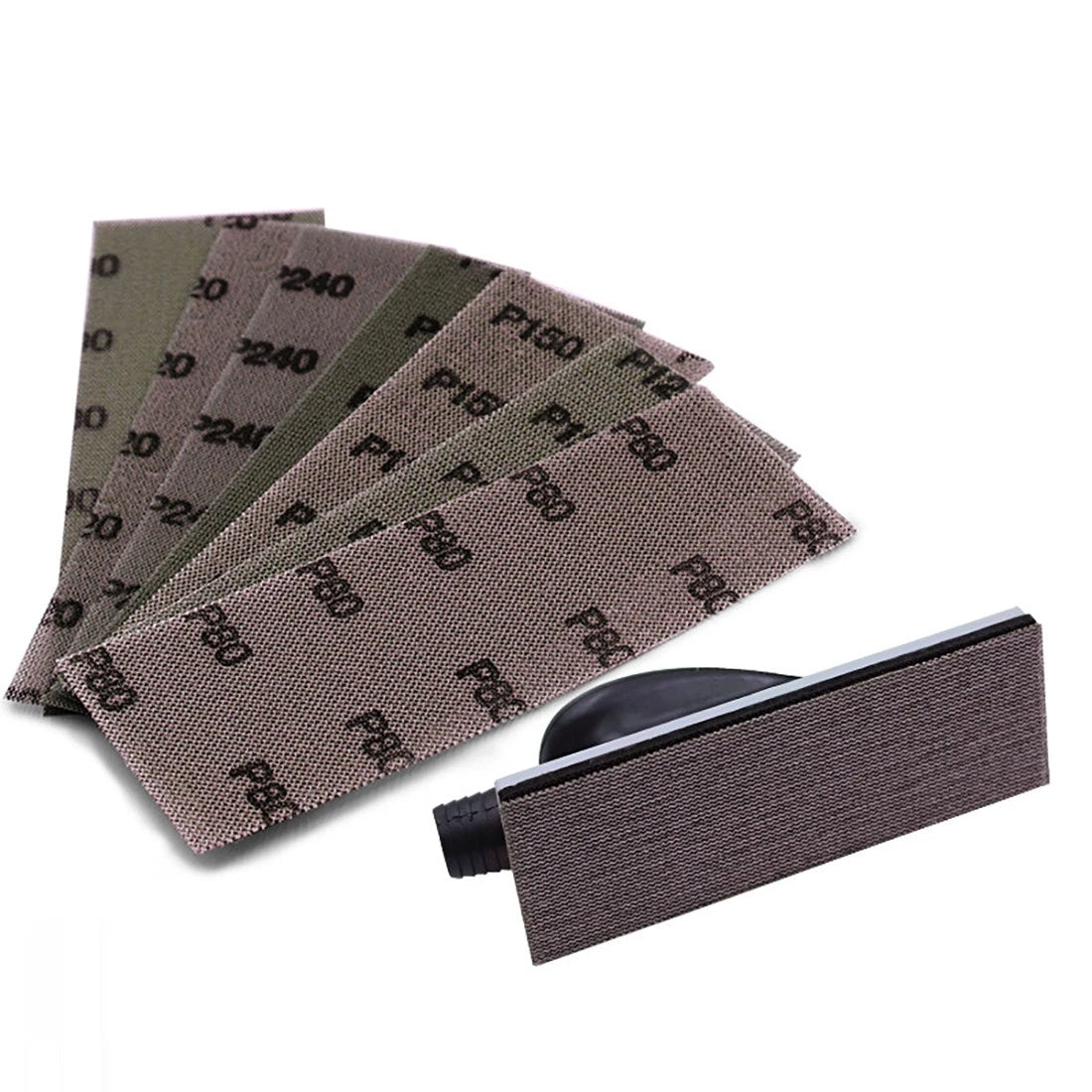 70x198mm Mesh Sanding Sheets — P80 to P1000 Grit Hook & Loop Sandpaper for Detail Sanders