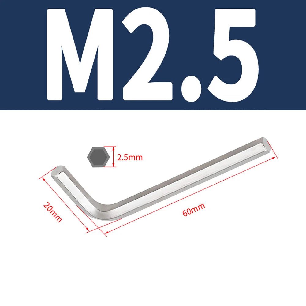 Long Arm Allen Key Metric 1.5mm-8mm Hexagonal Hex Wrench Stainless Steel 304 A2