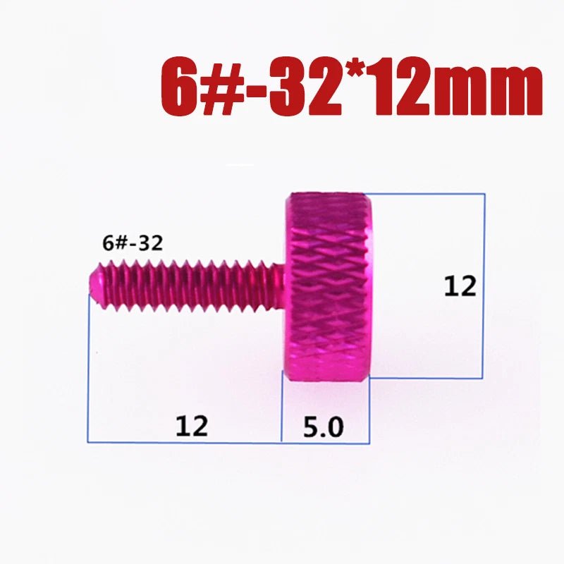 Knurled Thumb Screws – Aluminum Hand Grip Bolts, 6 - 32 & 1/4 - 20 UNC, 5mm–30mm, 10 Colors - HomeDIYer