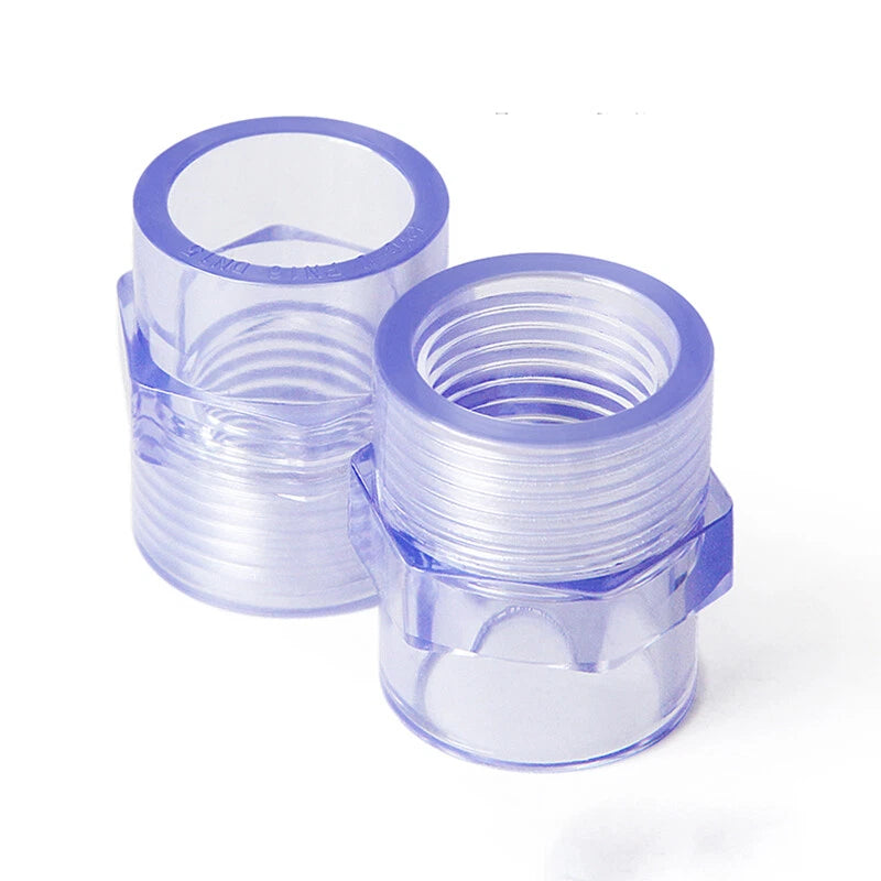 UPVC PVC Pipe Fittings Tee Straight Cap Elbow Clear Plumbing Couping ID 20-110mm