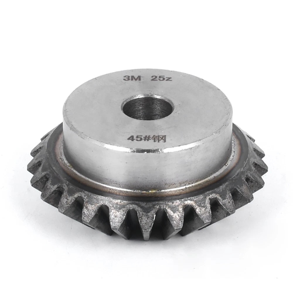 1M 1.5M 2M 3M Bevel Gear 15-40 Teeth 1:1 90° Meshing Angle 45# Steel Drive Gears