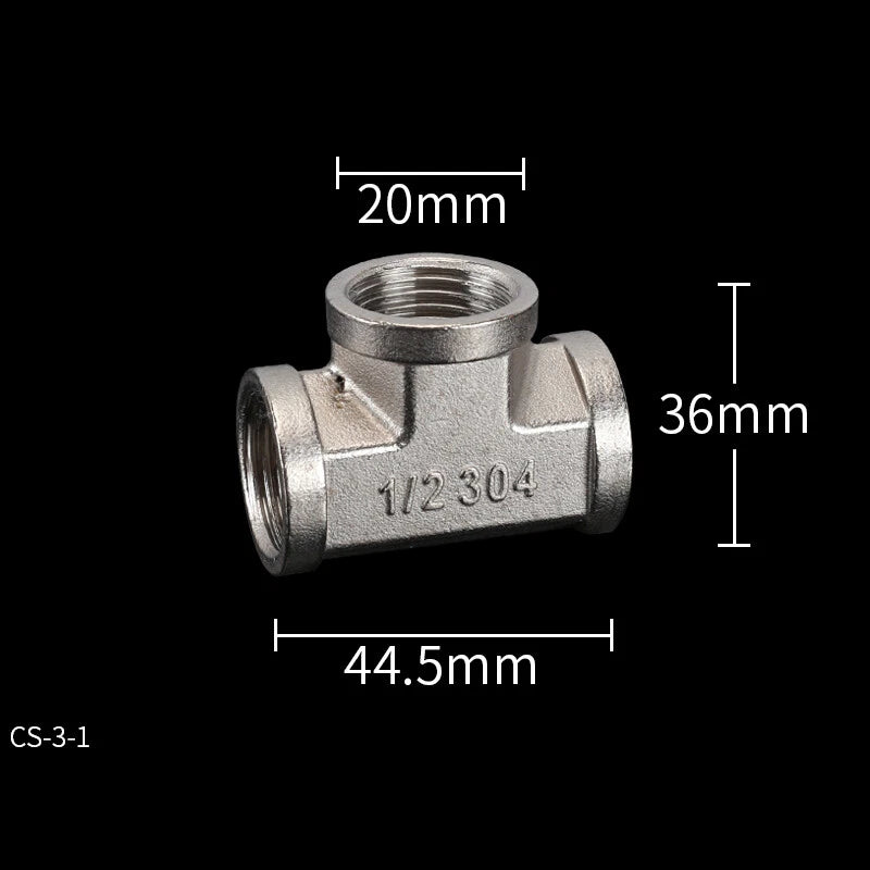 1/2" BSP Stainless Steel Pipe Fittings — Male/Female Adaptors, Tees & Couplings (A2)