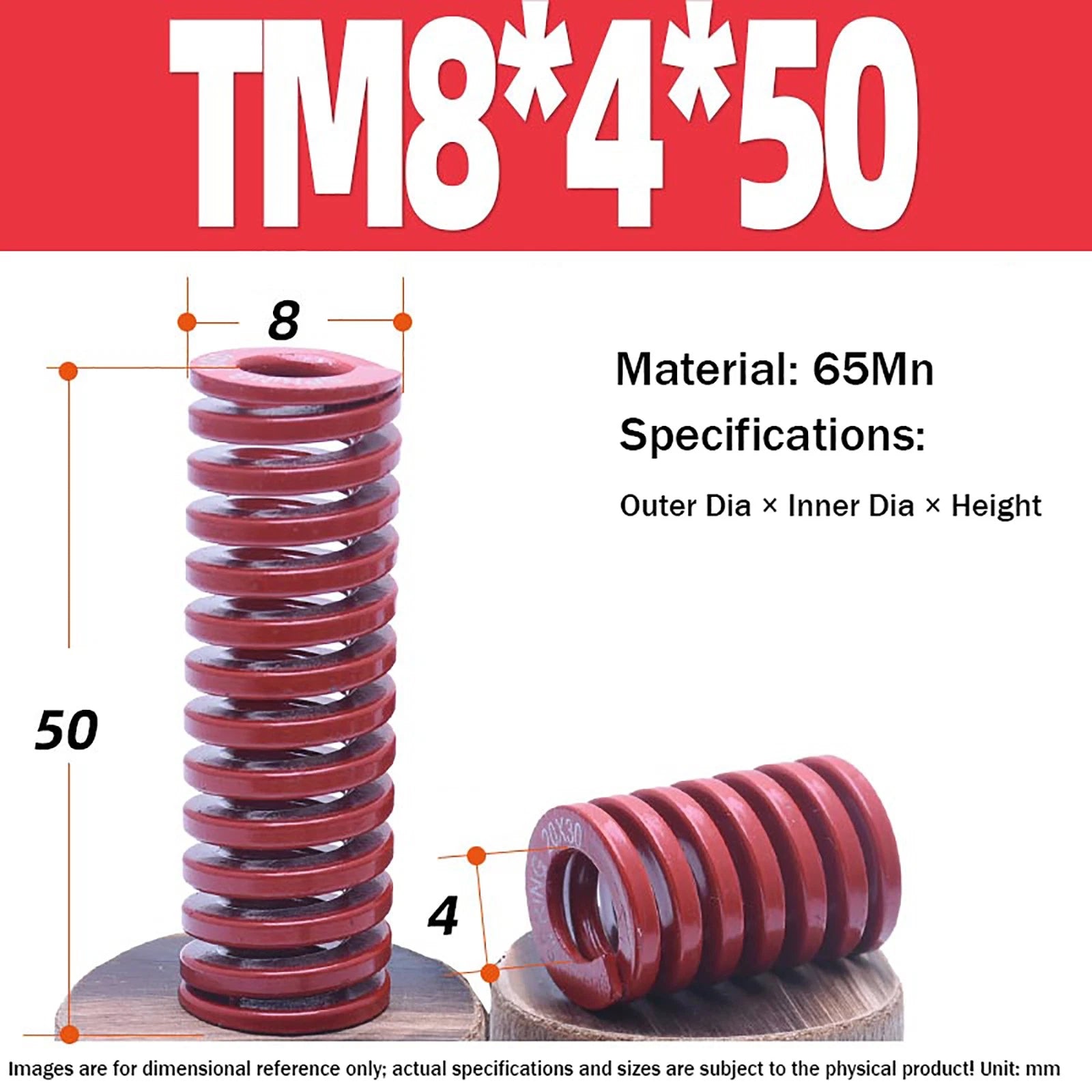 Heavy Load Duty Compression Die Spring, 8mm-50mm Diameter & Up To 400mm Long JIS