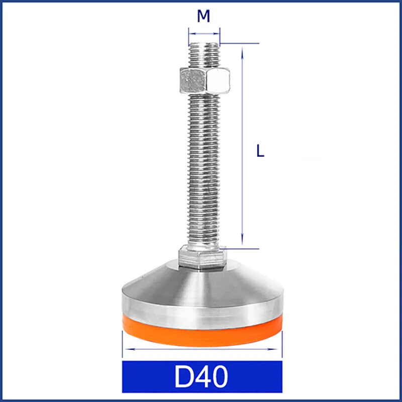 Anti‑Slip Heavy Levelling Machine Feet – Stainless Steel, Adjustable Height M8–M30 (30–200mm Lengths)