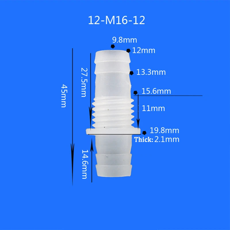 Male Thread Straight Elbow Plastic Hose Barbed Hose Bulkhead Union Connector