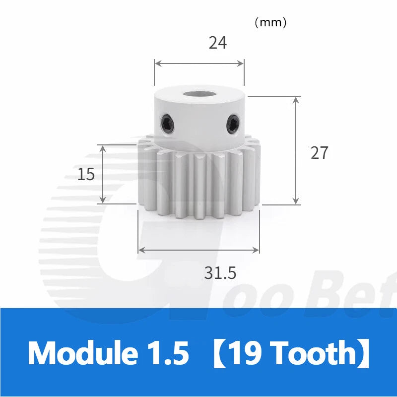 Spur Gear Aluminium Mod 1.5 with Hub 12- 32 Tooth Pinion Motor Gear Bore 6-20mm