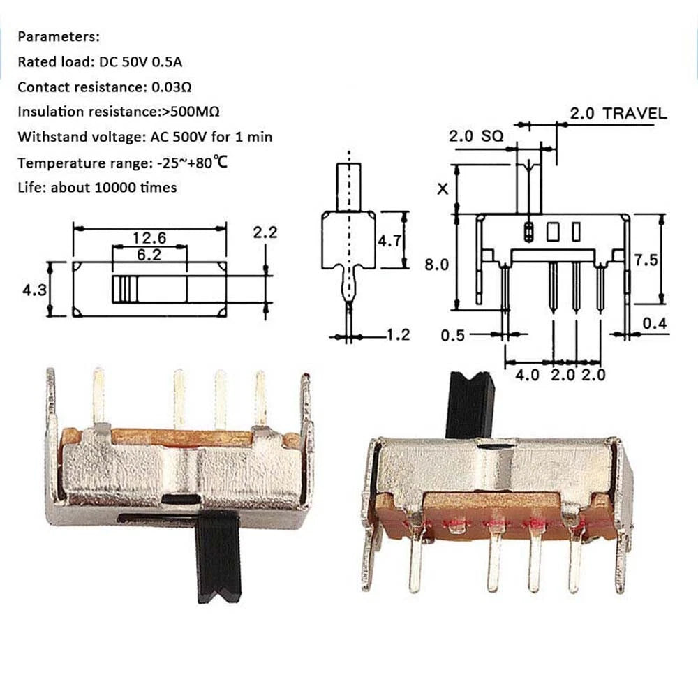 Miniature Slide Toggle Switch — 2/3-Position, Single/Double Row, Vertical & Horizontal, Through-Hole & SMD