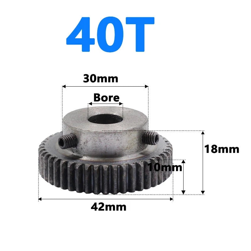 1 Mod 1M Spur Gear With Step 31-125T Teeth Transmission Spur Gear 45# Steel