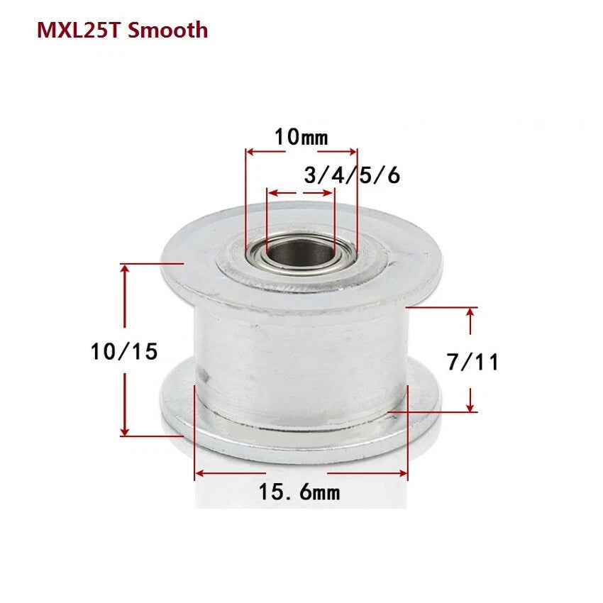 MXL Timing Belt Drive Tensioner Pulley Smooth Tooth/Toothed Idler Width 7/11mm