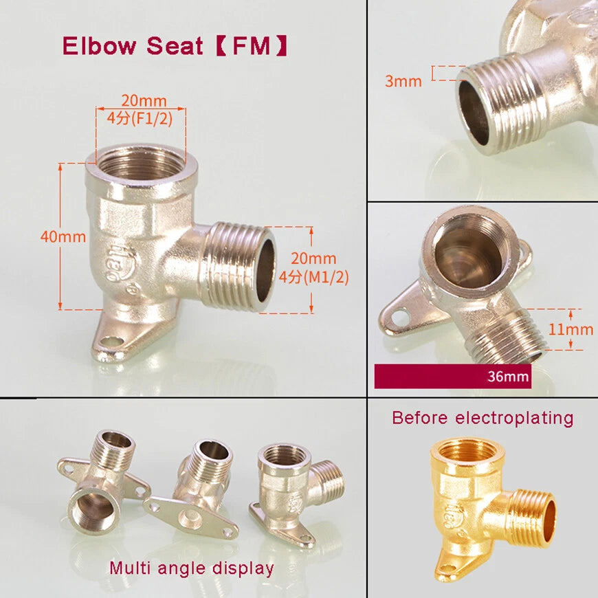 BSP 1/2" Brass Pipe Fittings – Tee, Elbow, Cross & Y-Connector