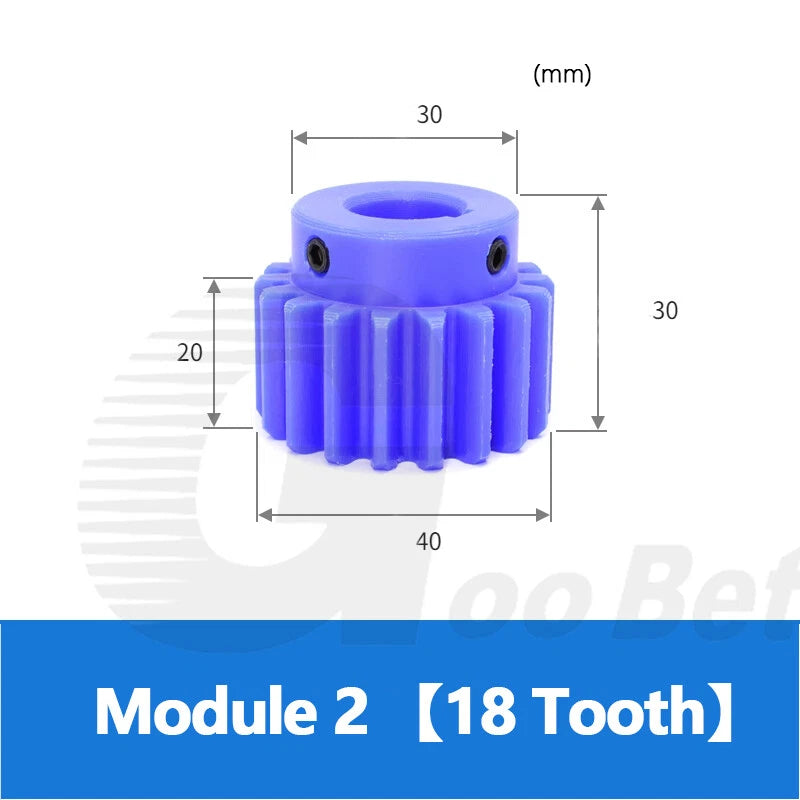 Module 2 3 Precision Spur Gear 12 - 30 Tooth Pinion with Step Keyway Bore Nylon