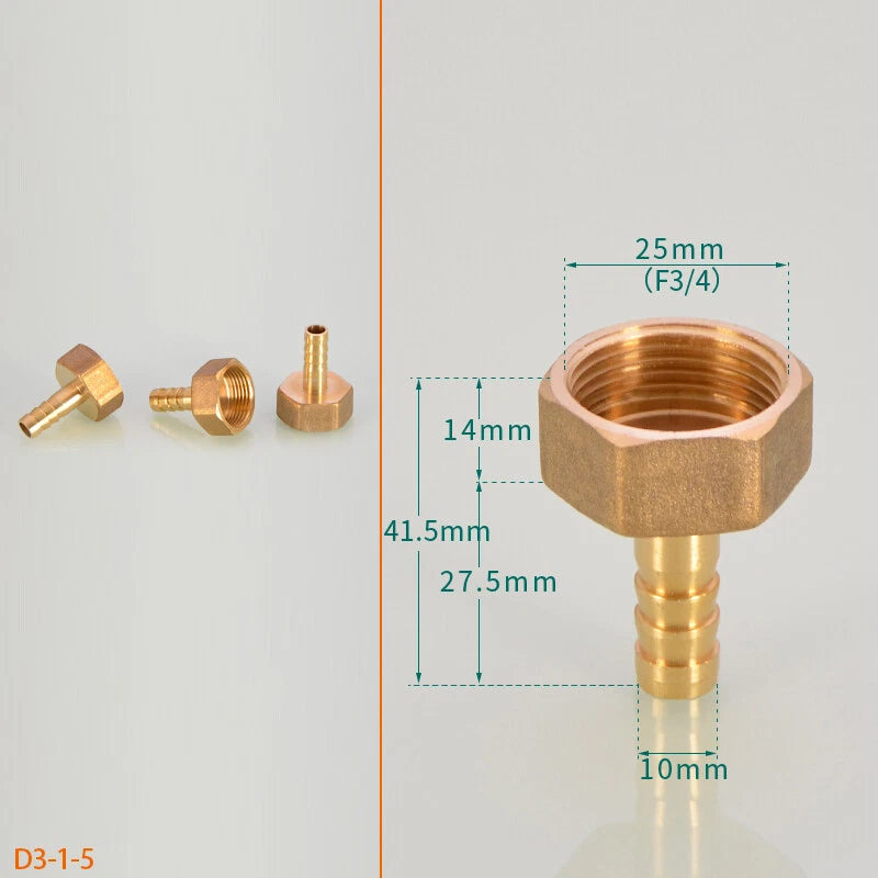 BSP Hose Barb Fittings — 1/2" & 3/4" Male or Female Thread × 6–25mm Barb (2-Pack)