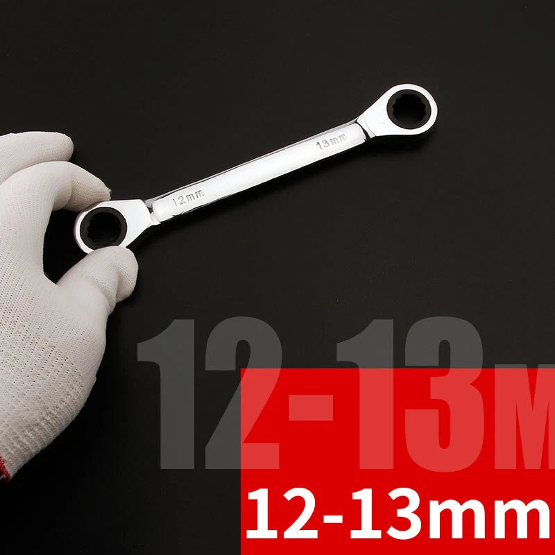 Ratchet Spanner Combination Double-End Metric Wrench Mirror Polished 6mm~24mm