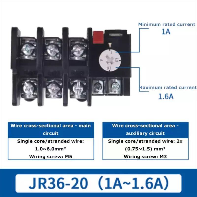 Thermal Overload Relays 0.32Amp - 160Amp For 3 Phase Motor Protector JR36 Series - HomeDIYer