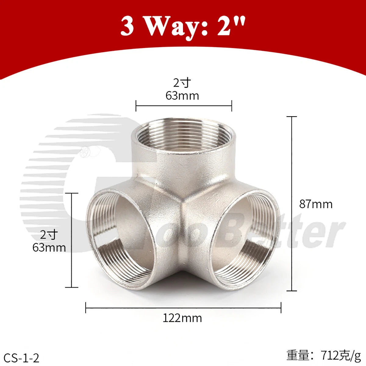 Stainless Steel 3/4/5-Way BSP Female Pipe Fitting Splitter — 304 SS, 1/4" to 2"