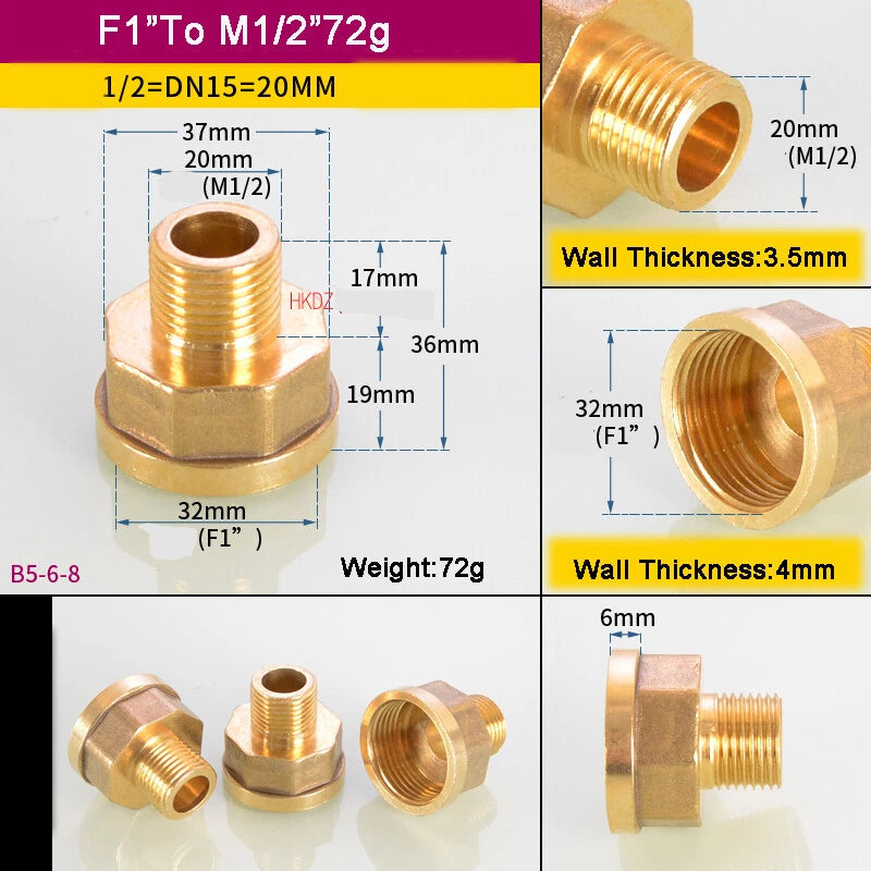 1 8" BSP Brass Reducing Fittings Female To Male Thread Connector Adaptor Coupler