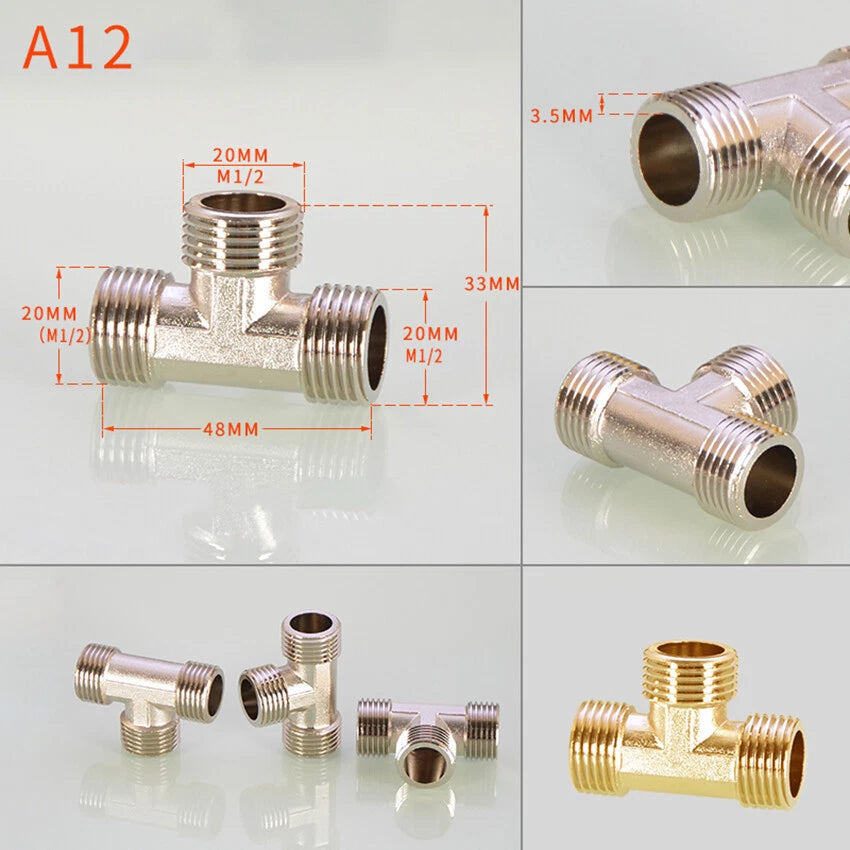 BSP 1/2" Brass Pipe Fittings — Adapters, Elbows, Tees & Connectors