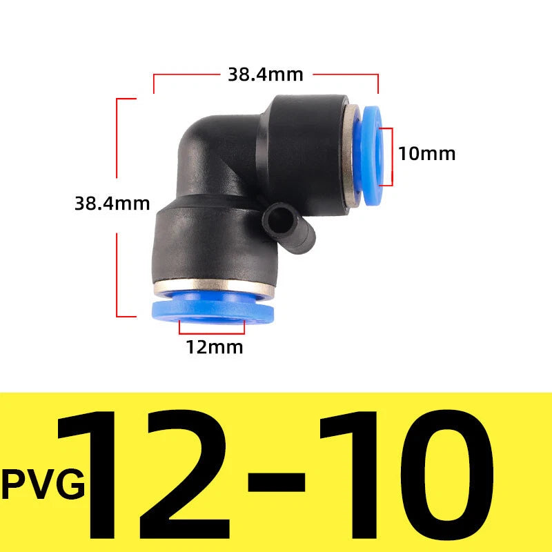 Pneumatic Push-In Elbow Fittings — Equal & Reducing Elbow Connectors for Air & Water Hose