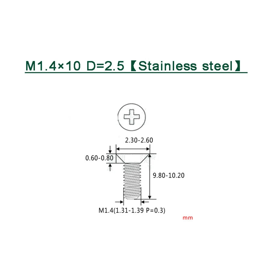 M1–M1.8 Phillips Countersunk Flat Head Machine Screws – Carbon Steel or 304 Stainless, Multiple Finishes
