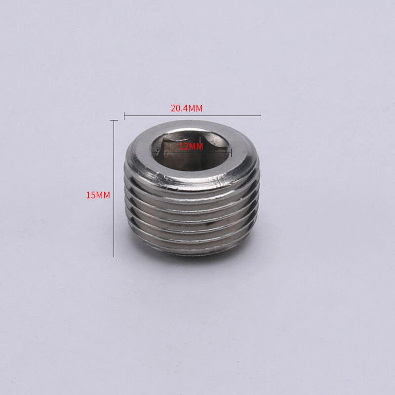 BSP Male Stainless Steel Countersunk End Plug — Internal Hex, 1/4" to 2"