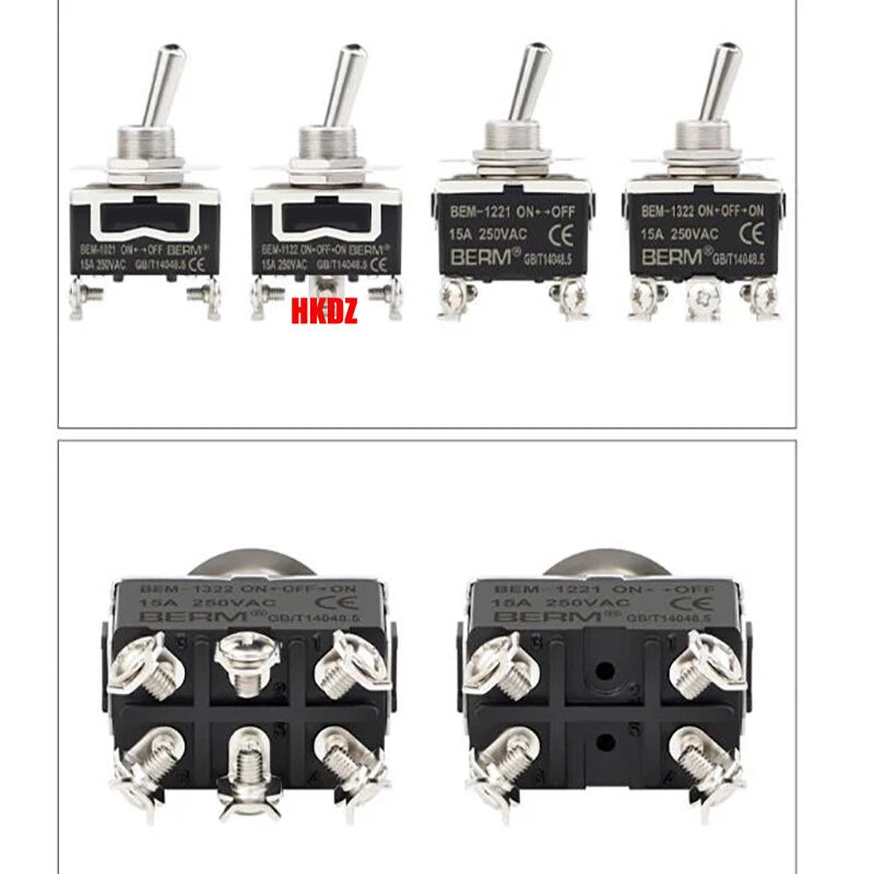 Heavy Duty Toggle Switch — 2/3 Position SPST DPDT, BEM & E-TEN Series, Pin or Screw Terminal