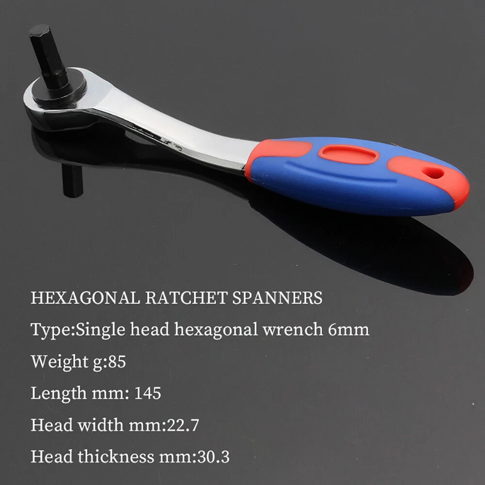 Steel Hex Ratchet Wrench Single Head Headed Hexagonal Ratchets Drive Ratchets