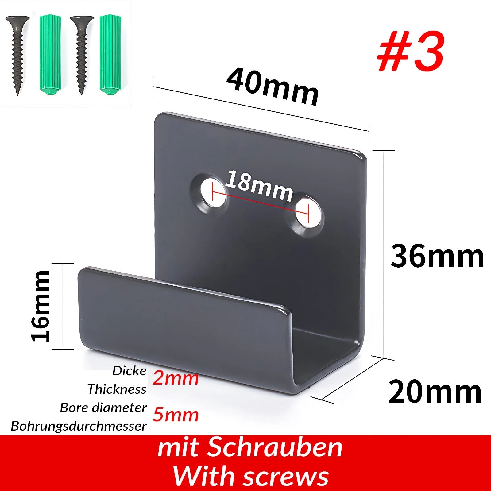 U Shaped Brackets Flat Hooks Stainless Hooks Ceramic Tile Display Bracket