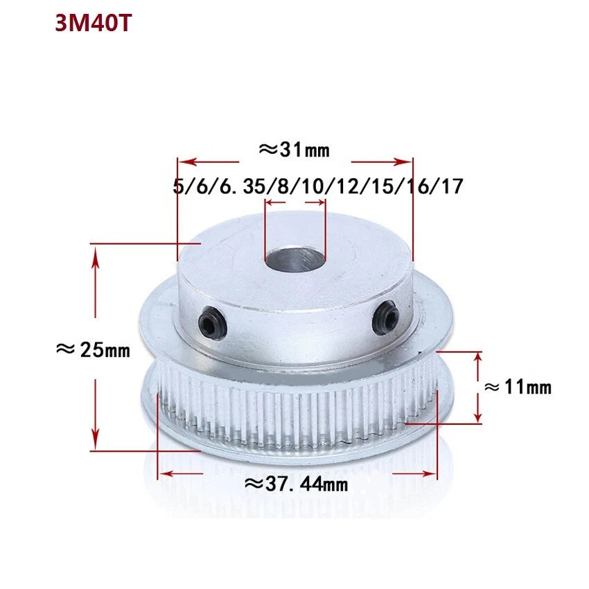 HTD-3M 12T-150T Timing Belt Pulley Pitch 3mm Tooth Width 11mm Synchronous Wheel