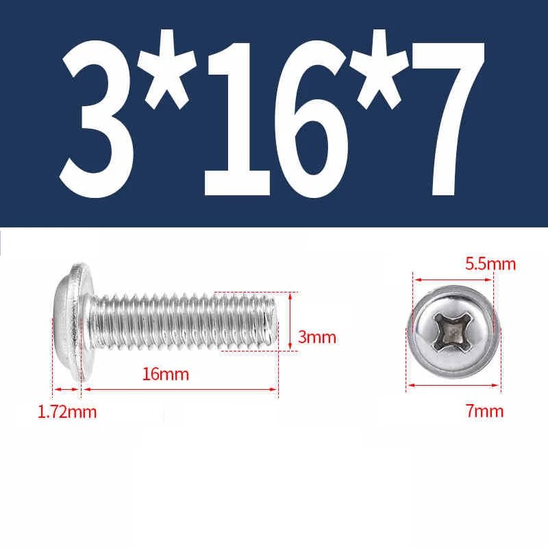 Phillips Flanged Pan Head Machine Screws 316 Stainless Steel M3 M4 M5 M6 - HomeDIYer