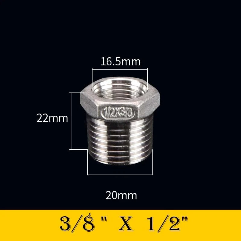 304 Stainless Steel Reducing Bush Adaptor | Male to Female NPT Pipe Fitting