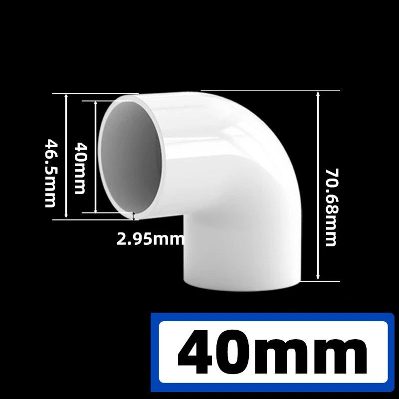PVC Pipe Fittings White Connector Metric For Aquarium Fish Tank Various Parts
