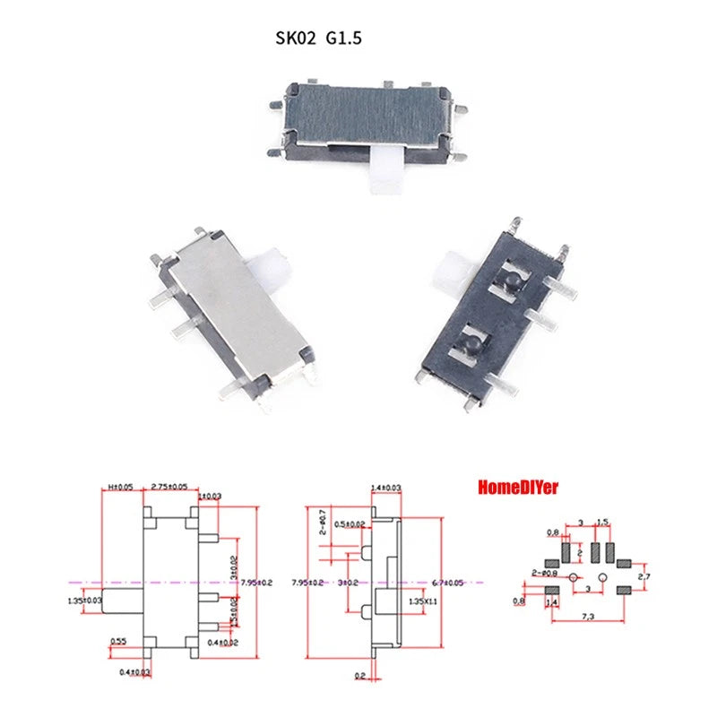 Miniature Slide Switch SS SK Series — 2/3 Position, 3–8 Pin Toggle Switches
