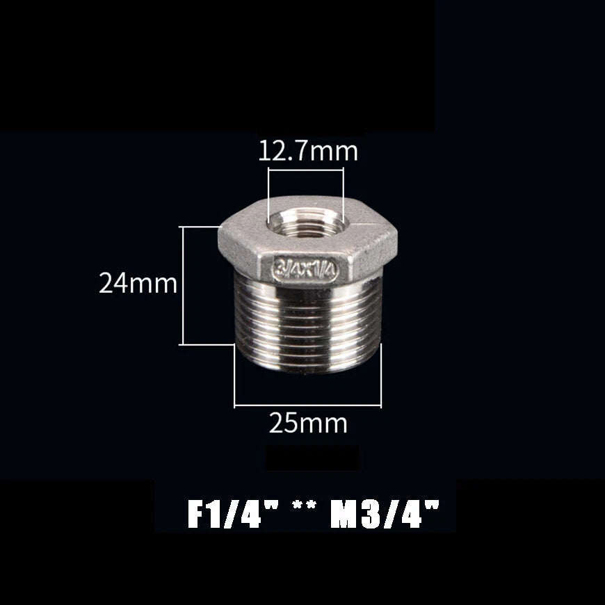 BSP Male to Female Reducing Bush Stainless Steel Pipe Fitting Adapter