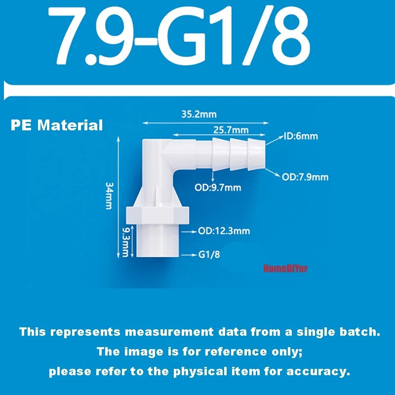 90° Elbow Plastic Female Thread Barbed Connectors Pipe Hose Water Reducer Joiner